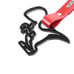 BRAND NEW 2PCS DINOSAUR BLACK JDM TSURIKAWA RING Red Handle Strap Drift Charm
