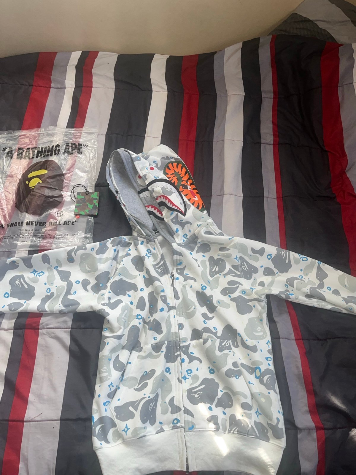 White double bape hoodie