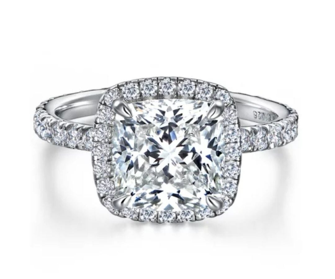 *sale* 14k solid gold 2.5 carats cushion cut Halo Engagement Ring