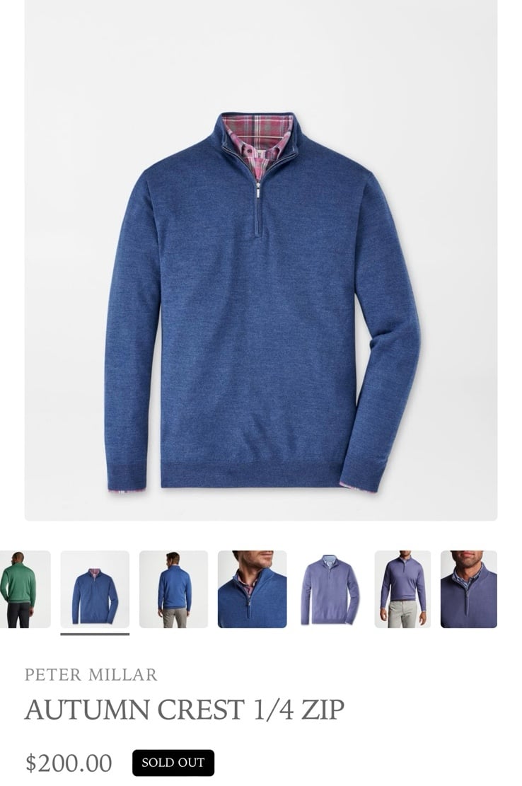 Peter Millar Sweater Mens Merino Wool Sweater Golf Sweater Med