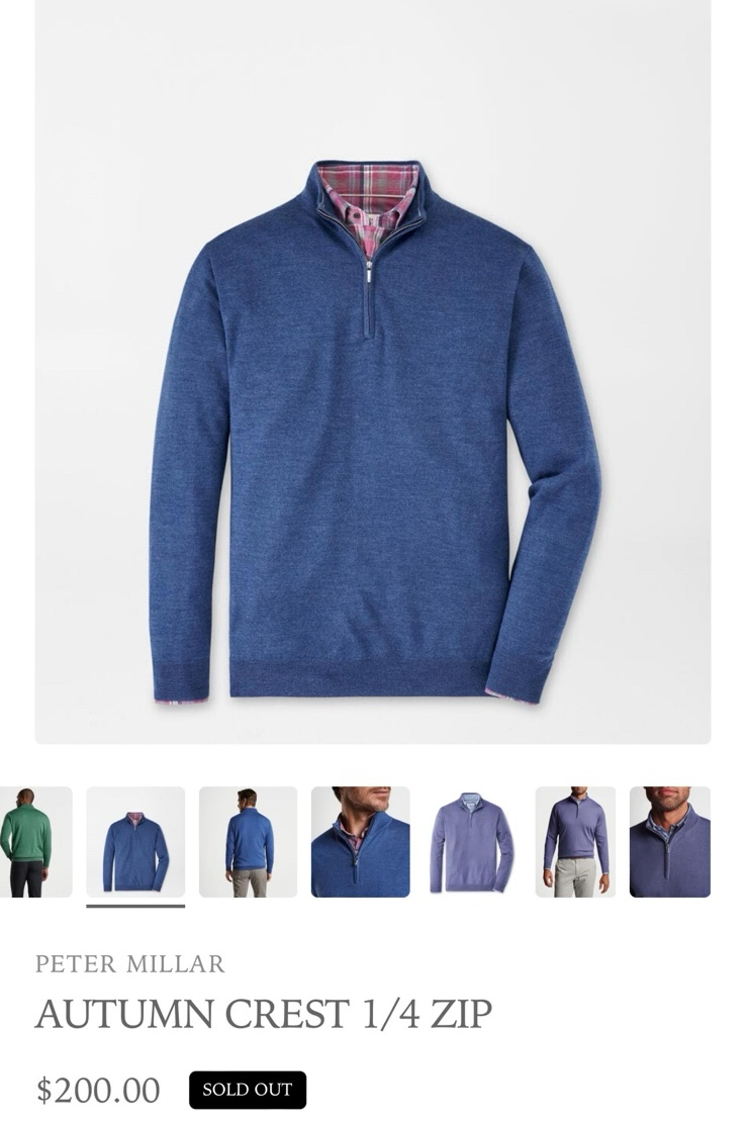 Peter Millar Sweater Mens Merino Wool Sweater Golf Sweater Med
