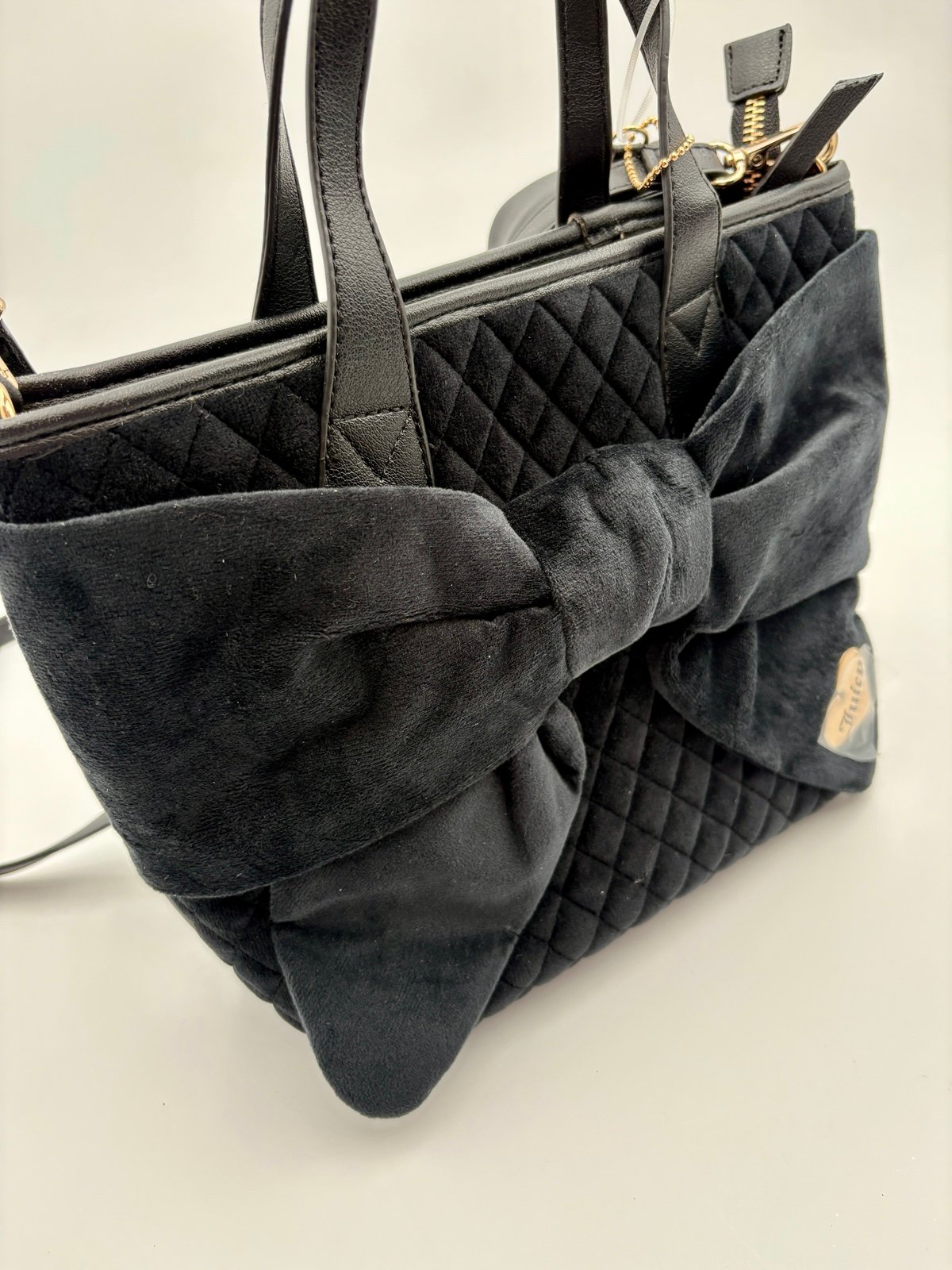 JUICY COUTURE Exclusive Tied With A Bow Black Mini Tote Purse Bag Liquorice NWT