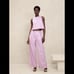 NWT BANANA REPUBLIC LINEN-BLEND WIDE-LEG PLEATED TROUSER