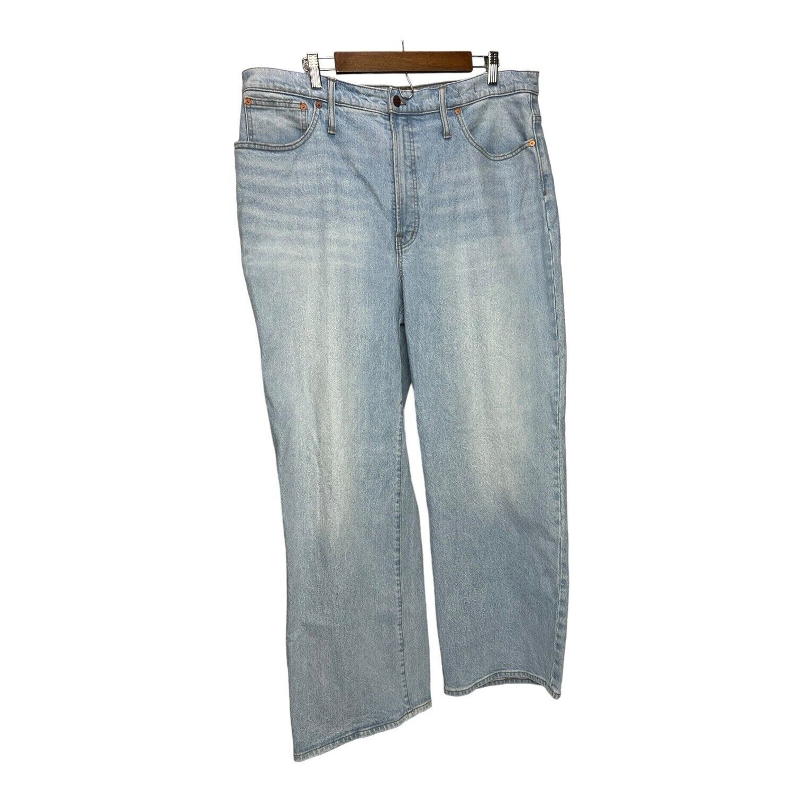 Madewell The Perfect Vintage Wide-Leg Crop Jean Womens 33T Light Wash