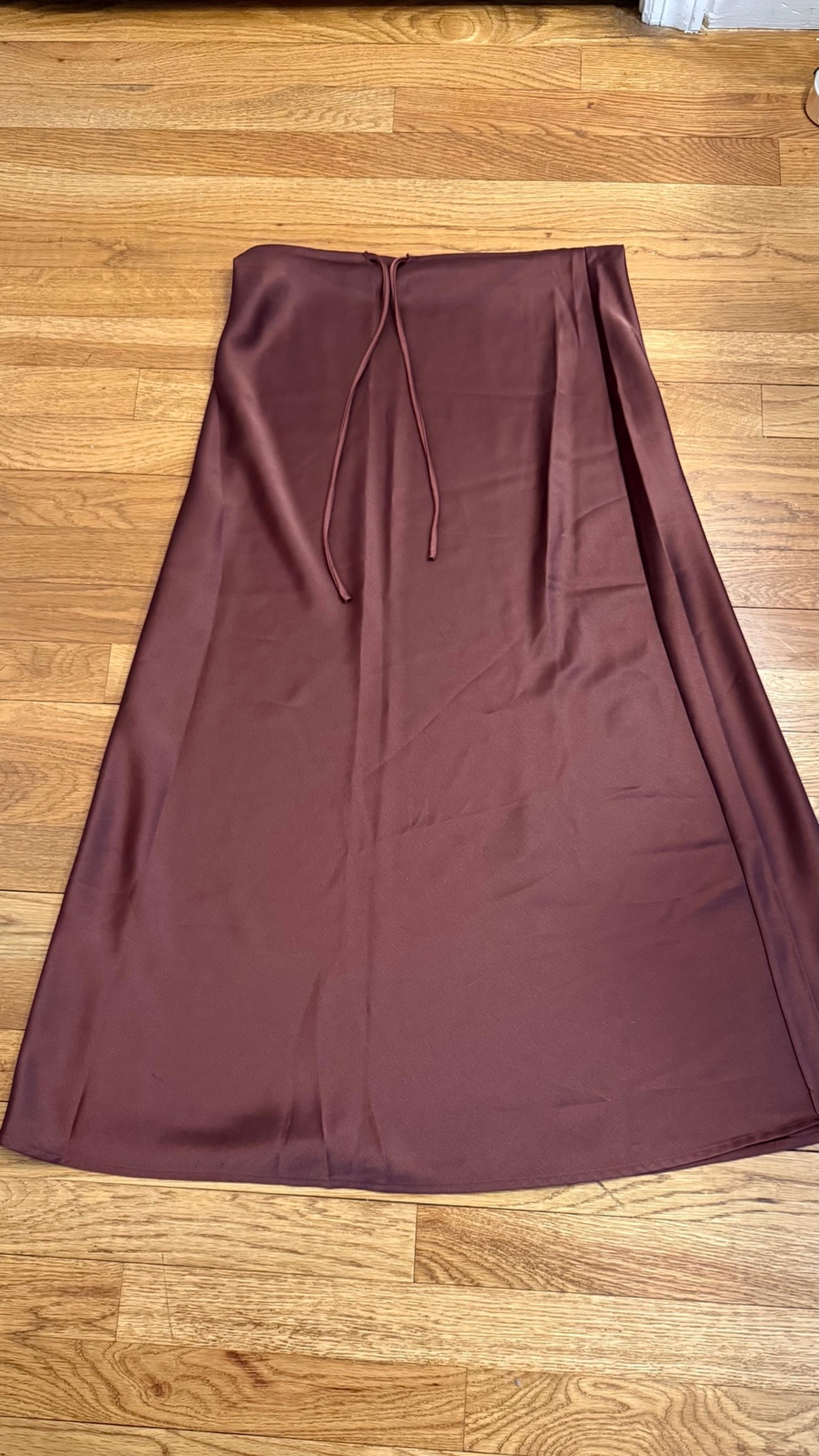 Amazon Brown Women’s Satin Silk Maxi Skirt