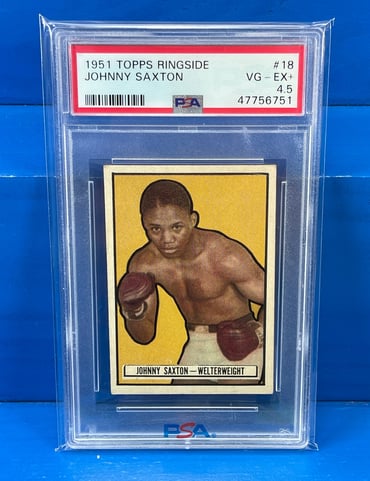 JOHNNY SAXTON 1951 Topps Ringside #18 Vintage Pro Boxing Trading Card PSA 4.5