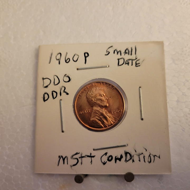 1960 P Large date over Small date Lincoln penny error coin