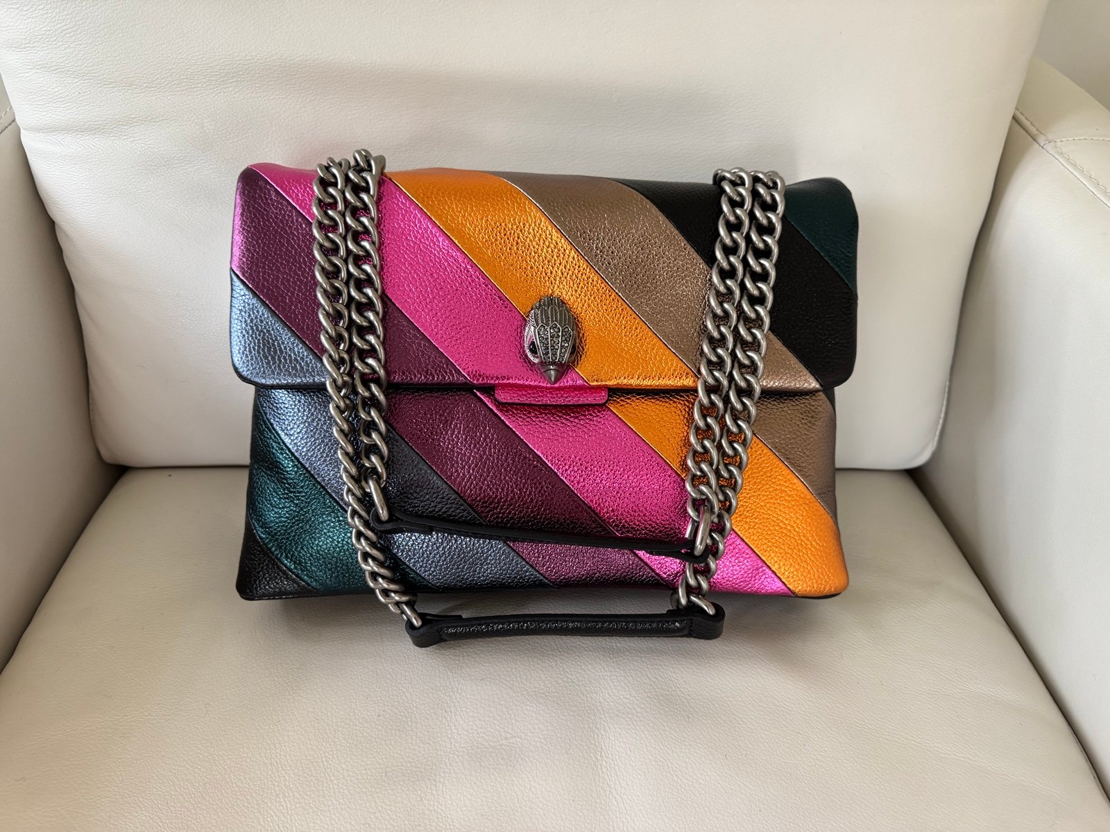 Kurt Geiger London Large SoHo Rainbow Leather Shoulder Bag