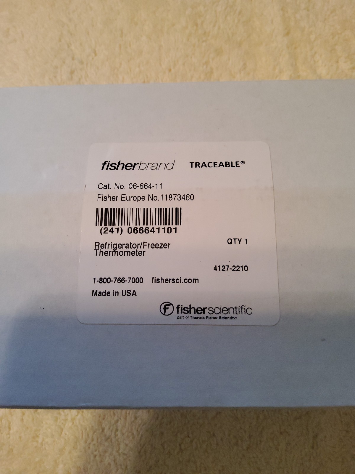 Fisherbrand traceable refrigerator freezer thermometer