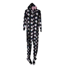 Sanrio Hello Kitty Hooded Fleece One Piece Pajamas Footed Anti Skid Soles M 7/9