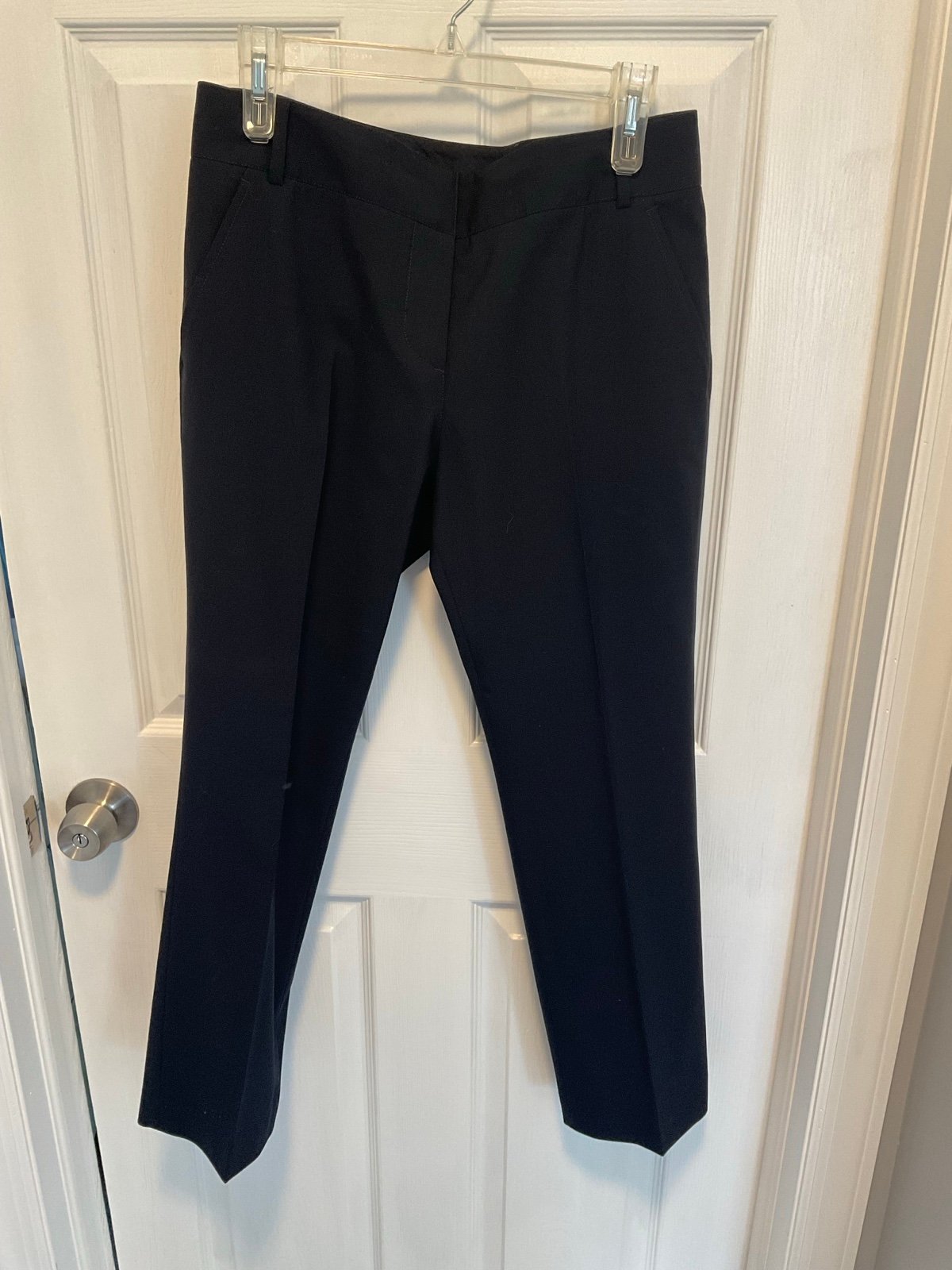 Tory Burch Navy Blue Wool Blend Flat Front-Pockets-Ankle Slacks/Pants Size 8