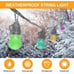 Outdoor String Lights - 49FT Dimmable Colored String Lights with 2 Control Optio