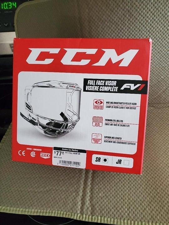 CCM FV1 Full Face Visor Senior Hockey NHL Sporting Goods