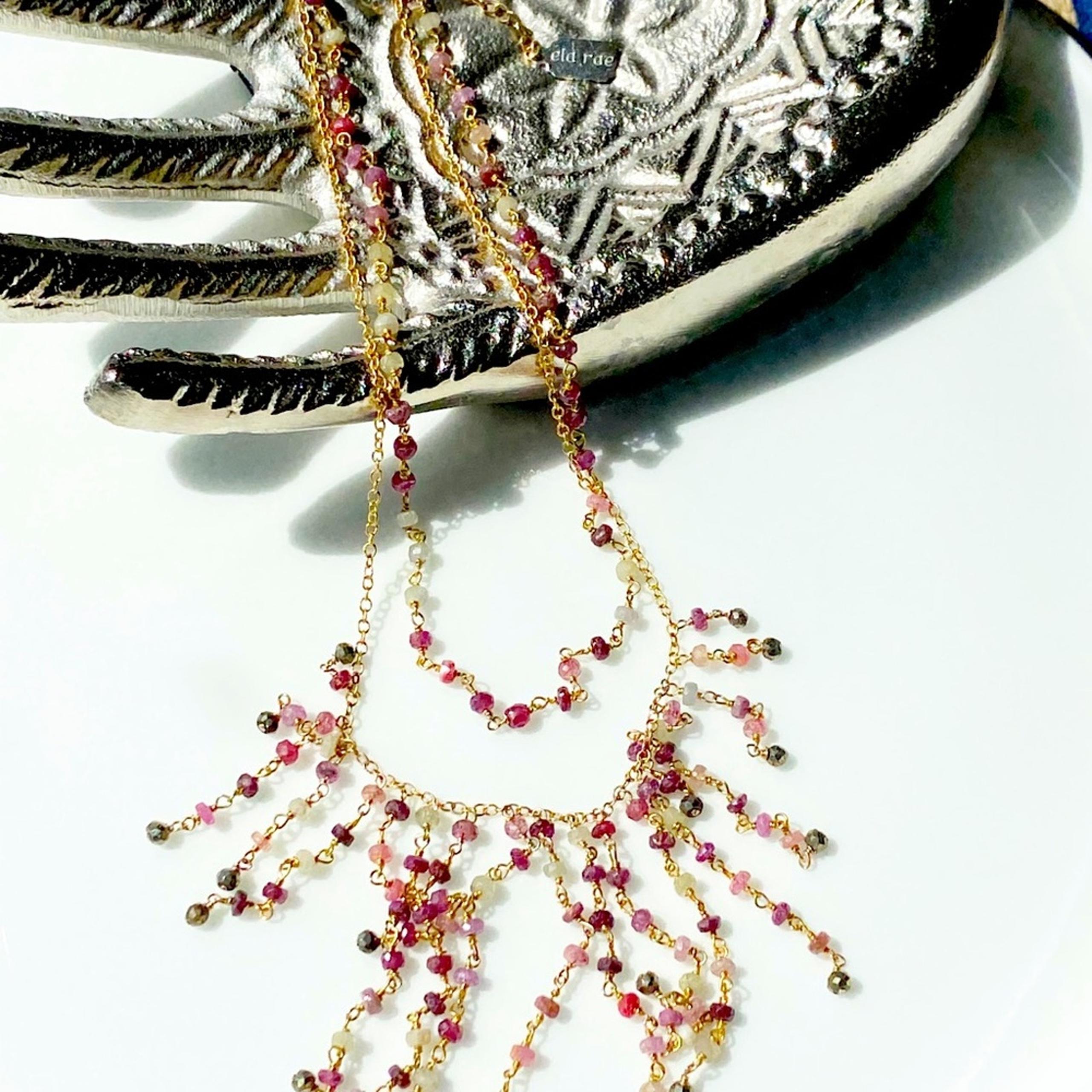 NEW Anthropologie x Ela Rae Freda 2 Layer Ruby Necklace