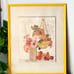 1970s framed signed E.M. May Flowers and Foliage lithograph prints set