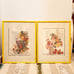 1970s framed signed E.M. May Flowers and Foliage lithograph prints set