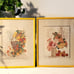 1970s framed signed E.M. May Flowers and Foliage lithograph prints set