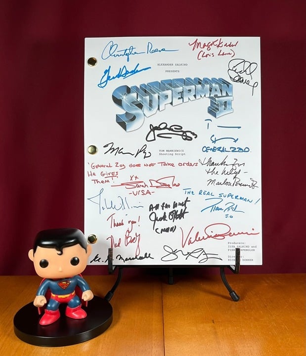 Superman II Script Signed - Autograph Reprints - Christopher Reeve