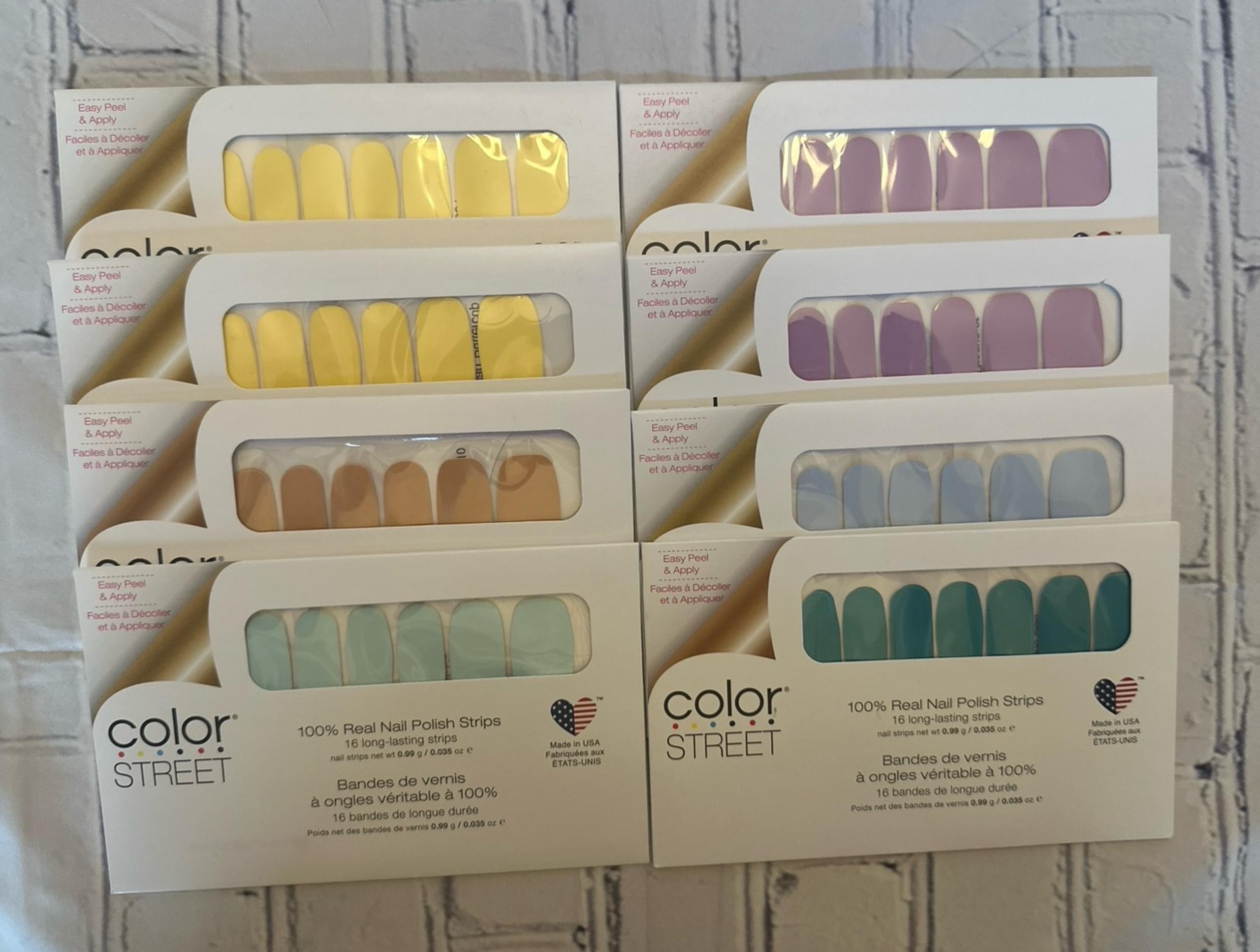 *NEW* Qty 8 Color Street Nail Polish Strips Sets Solid Pastels