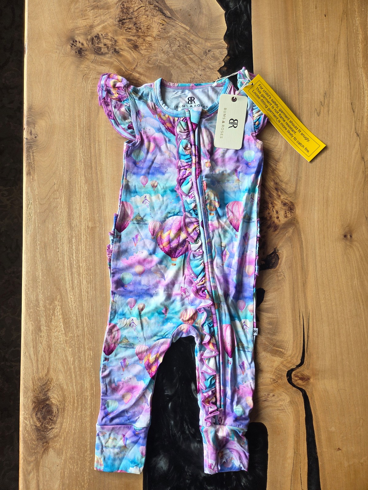 Reaching new kites cap sleeve romper 12-18