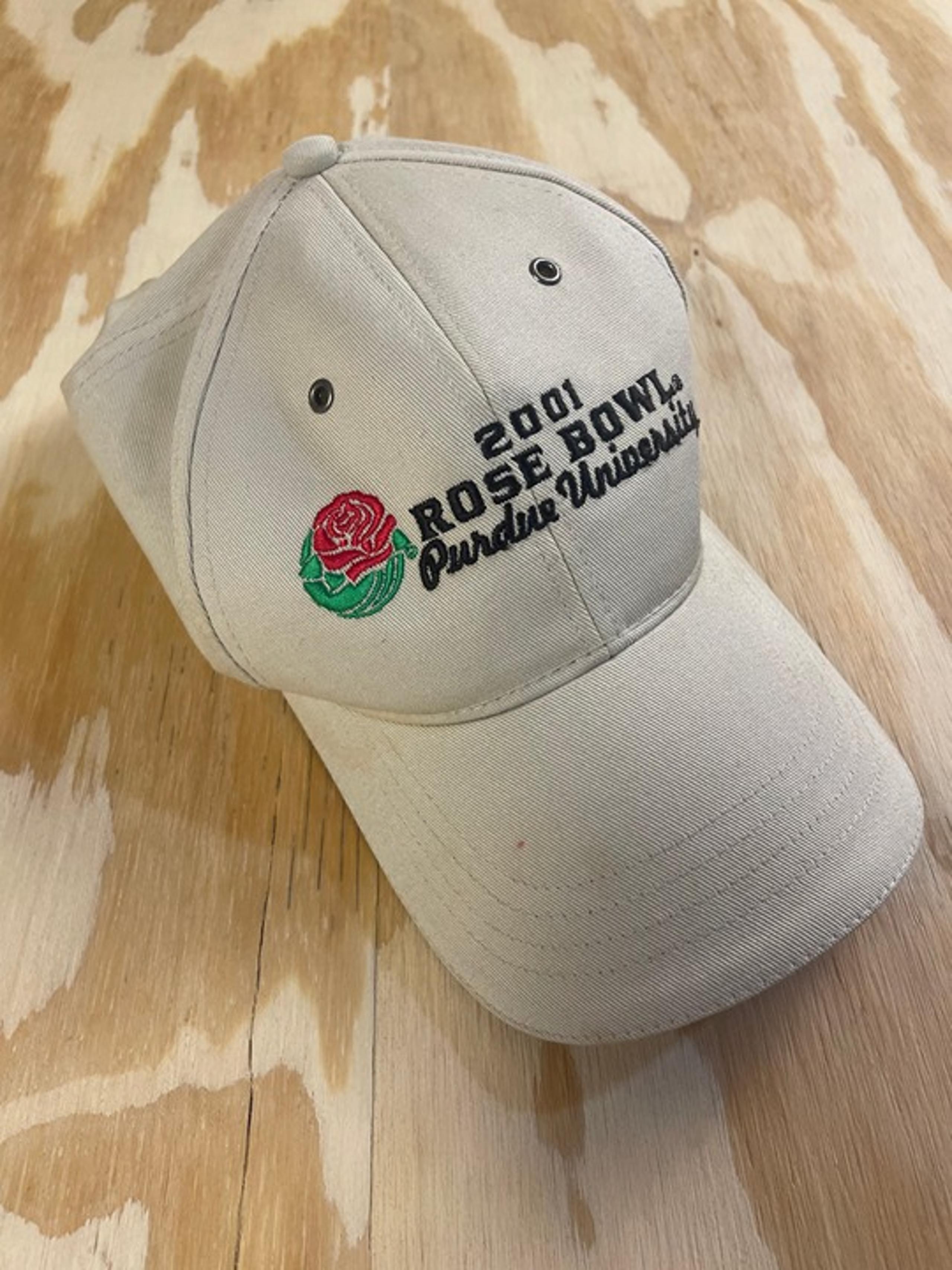 Vintage 2001 Rose Bowl Cap – Purdue University – Cream – Embroidered Y2K Hat