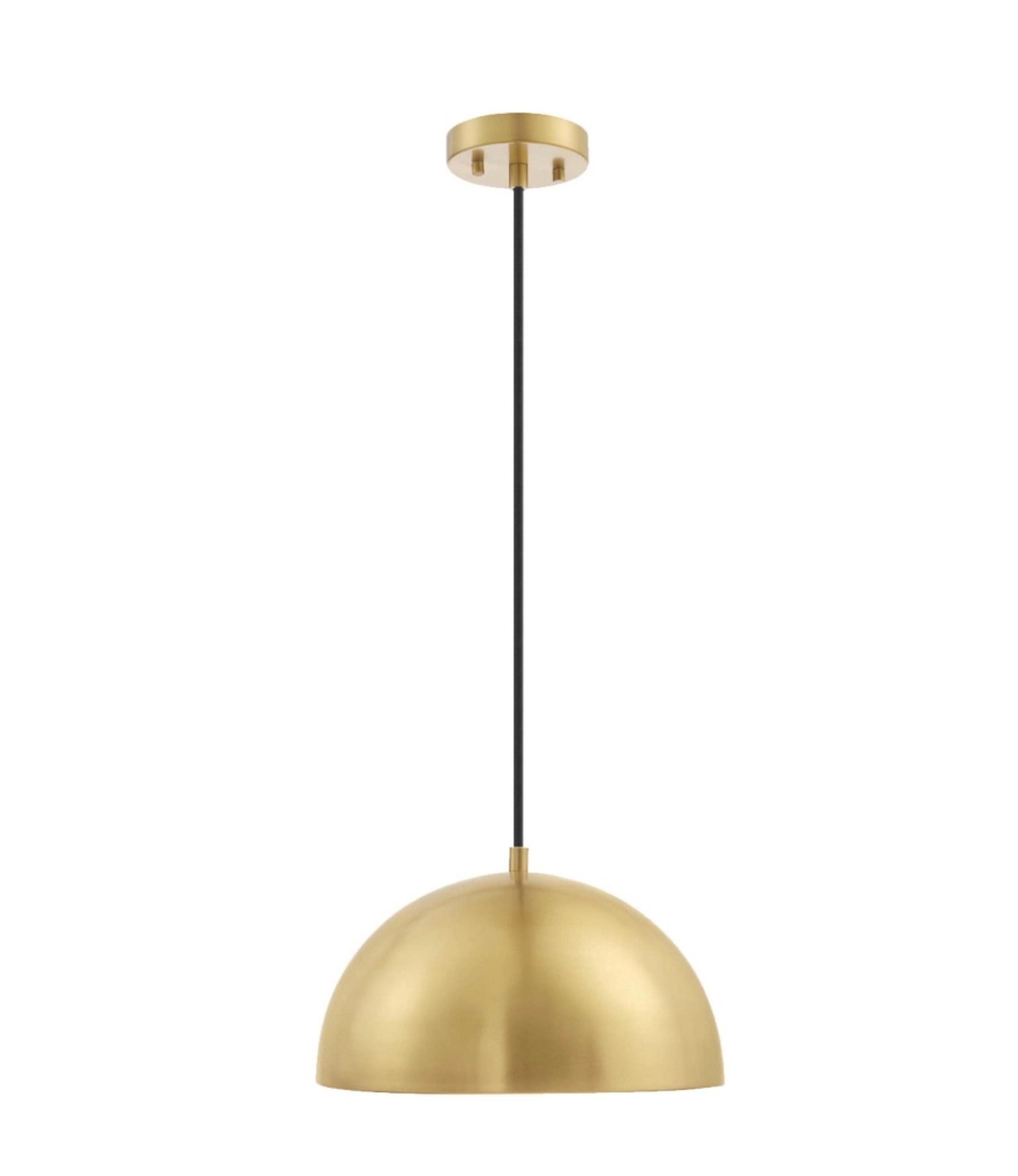 Globe Electric 65826 Hazel 1-Light Pendant Lighting, Matte Brass, Bulb Not Inclu