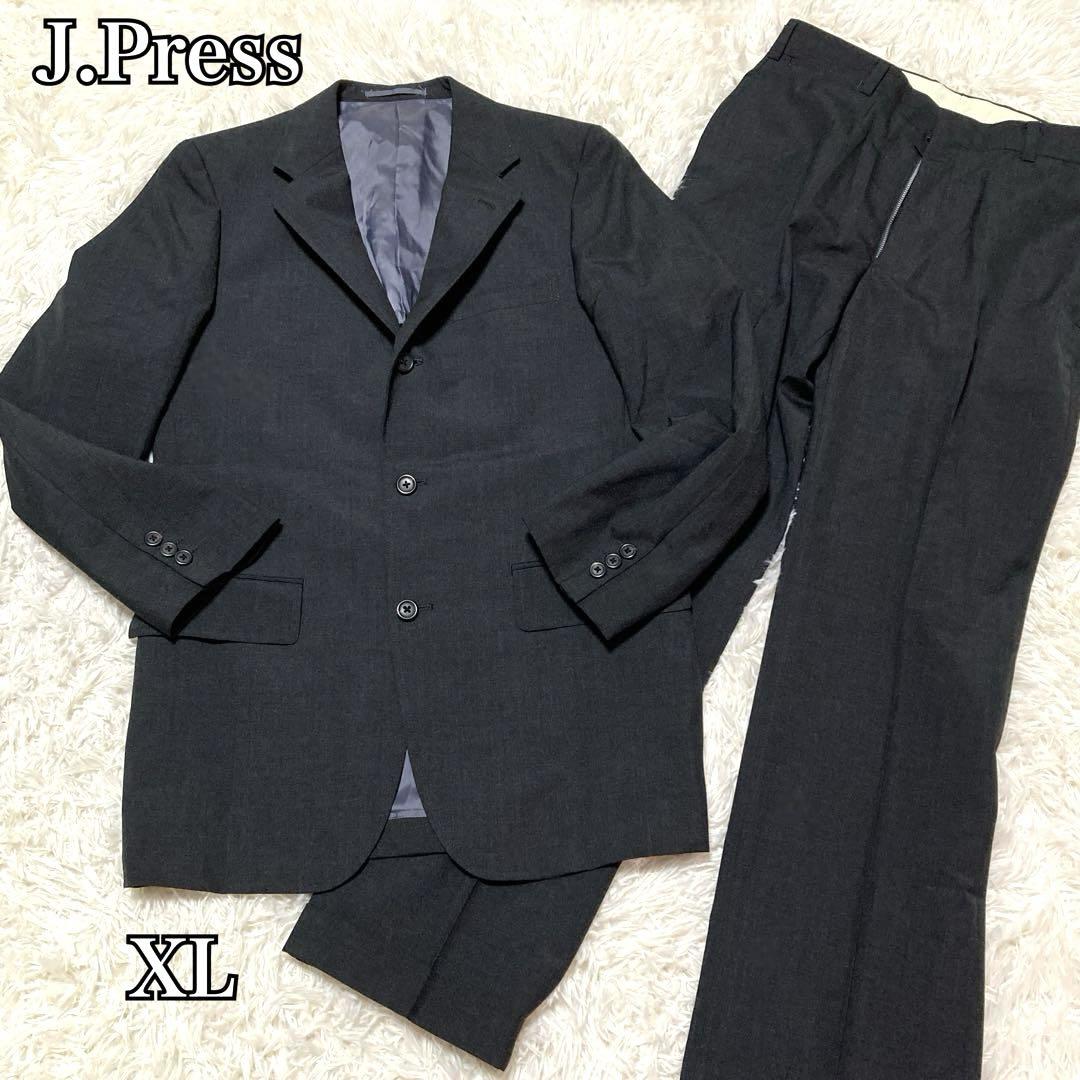 【Excellent Condition】 J.Press Suit Set - Jacket & Pants, Plain, XL, Black