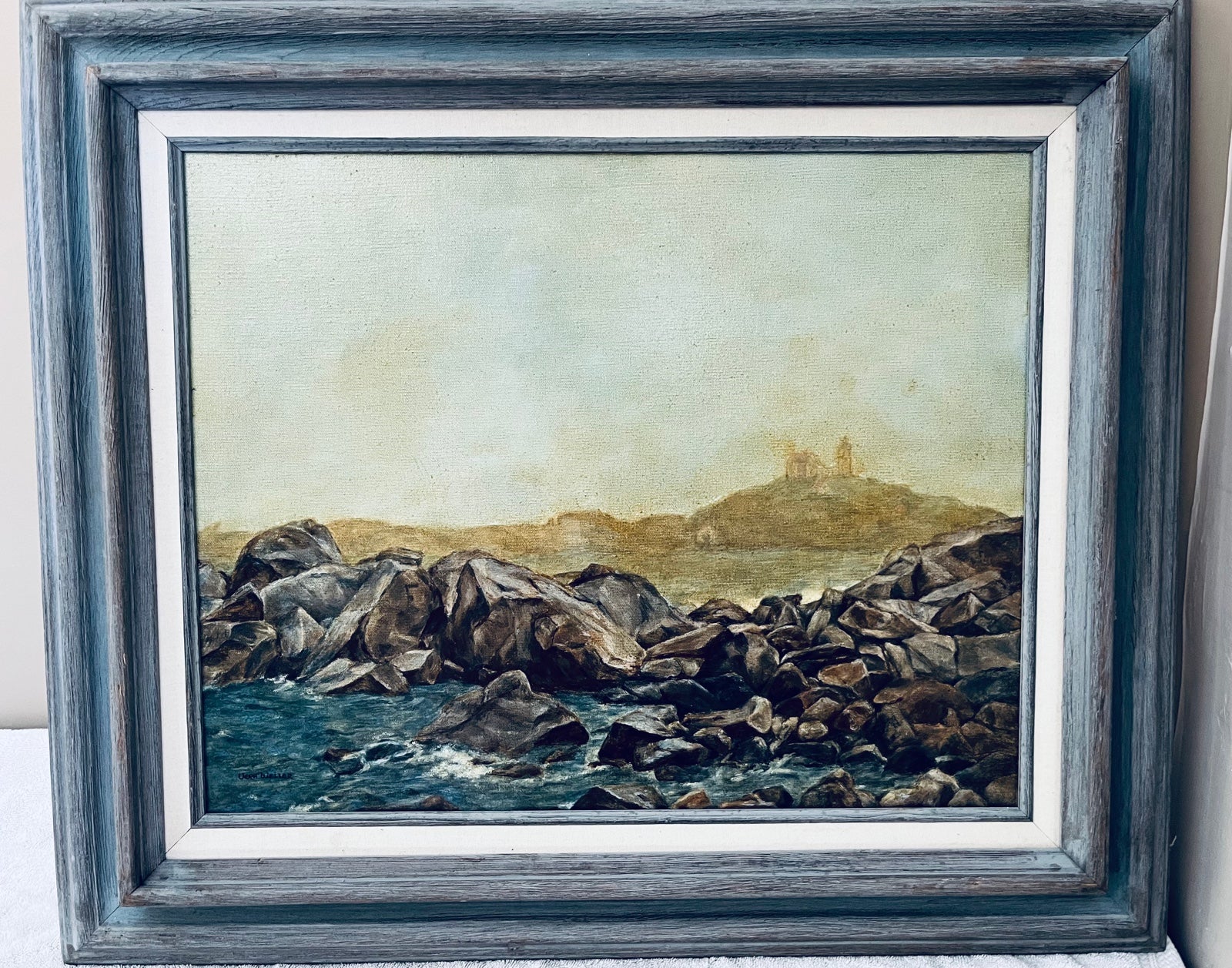 Vintage 1988 “Nubble In The Fog” Signed Vera Weller Painting