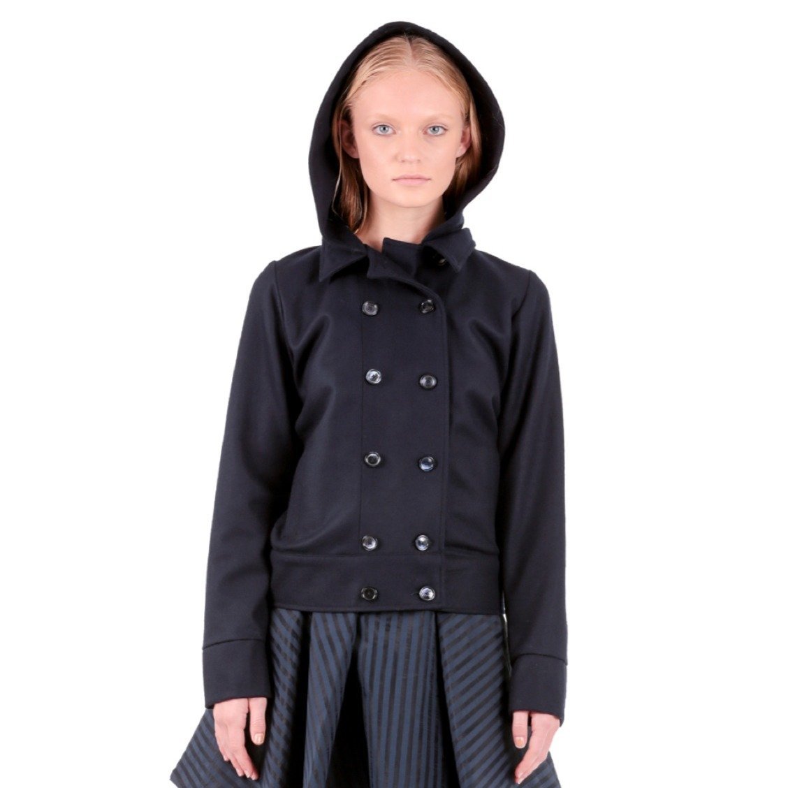 FOXBAIT Wool Blend Hooded Pea Coat / Jacket, women’s Size M/L