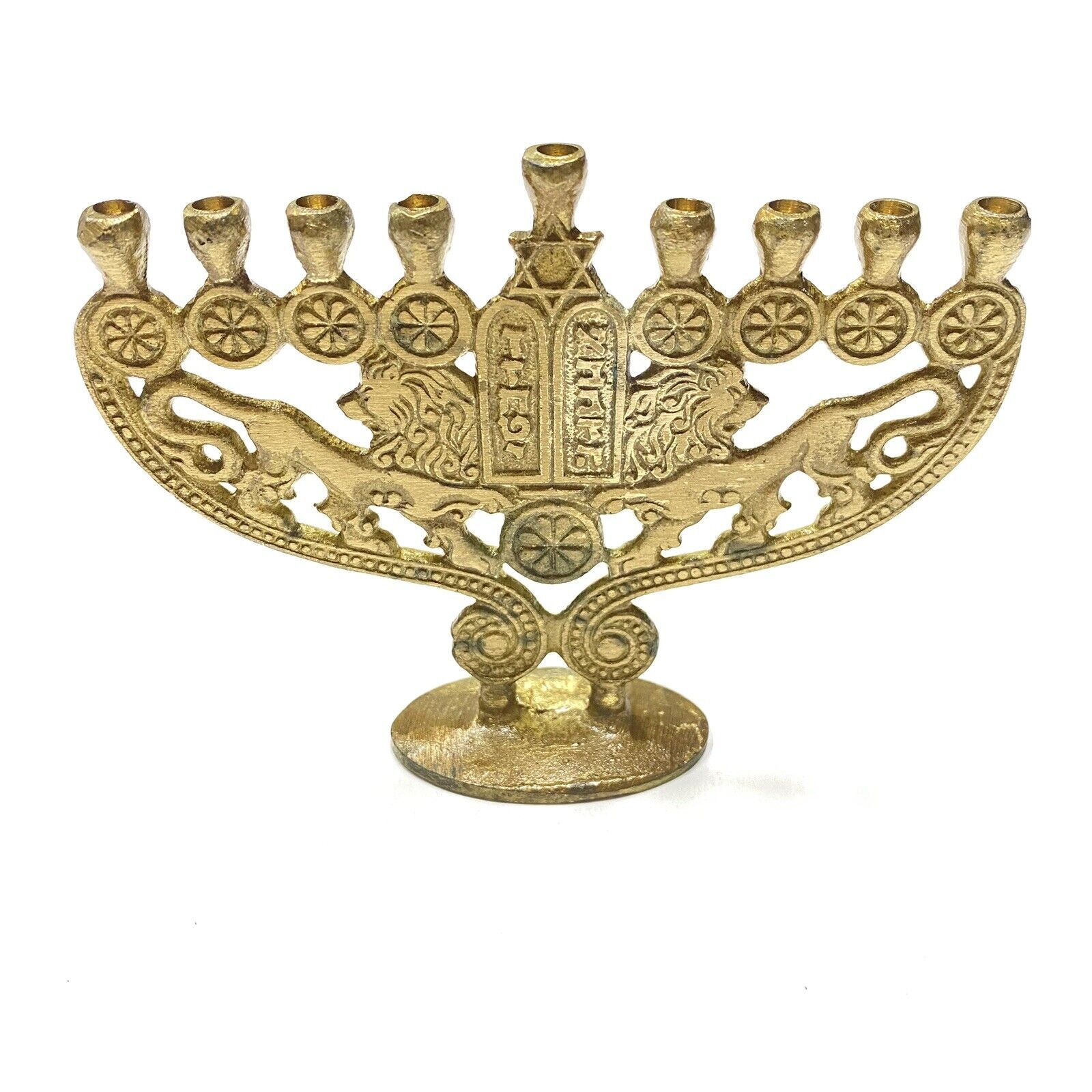 Guild Craftsman Israel Hanukkah Menorah Candelabrum 1967 Solid Brass