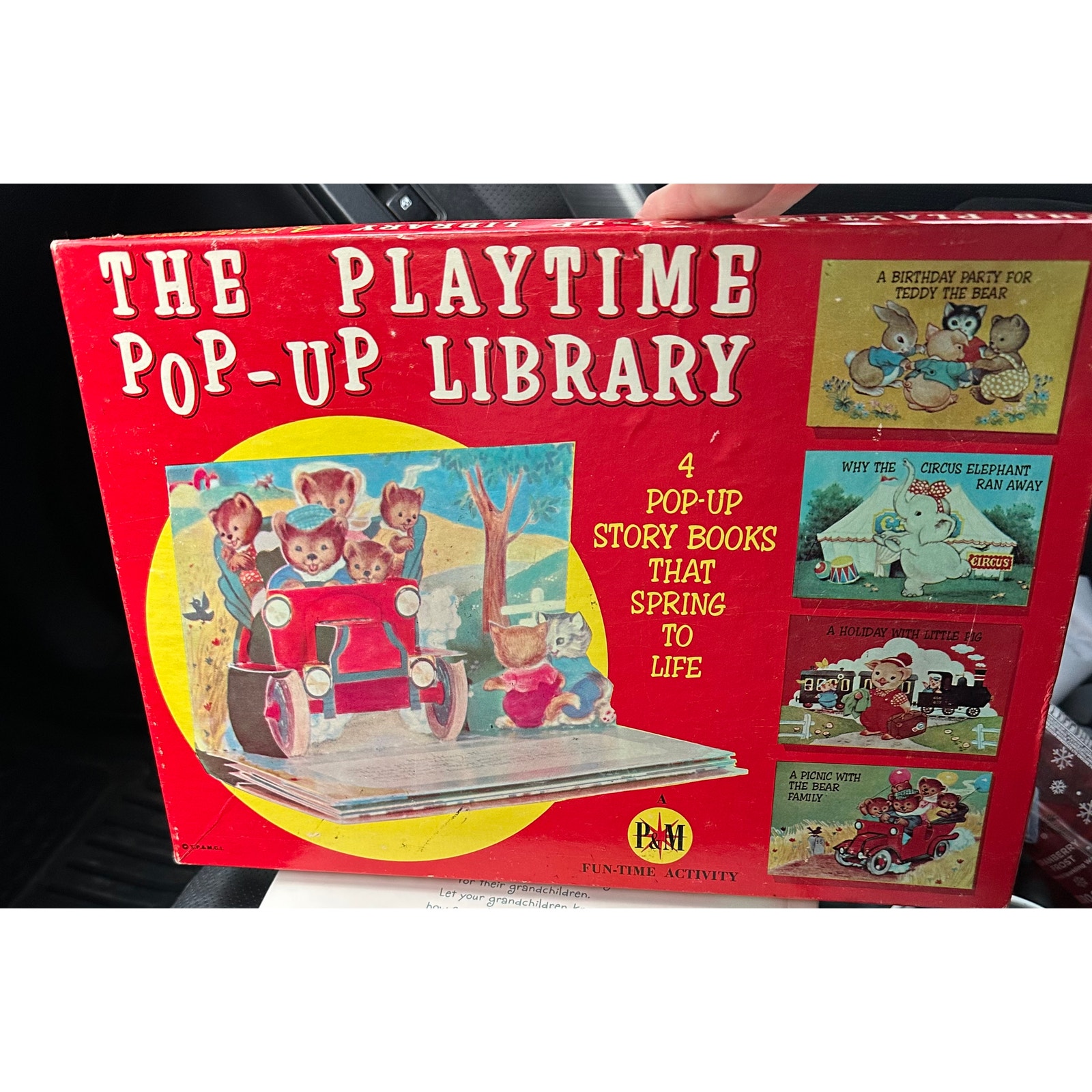 1963 The Playtime Pop-up Library 4 Books & box Platt & Munk Co. Vintage