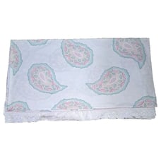 VTG Sheri Roese Martex Full Flat Sheet W Ruffled Edge Chloe Pastel Paisley 1980s