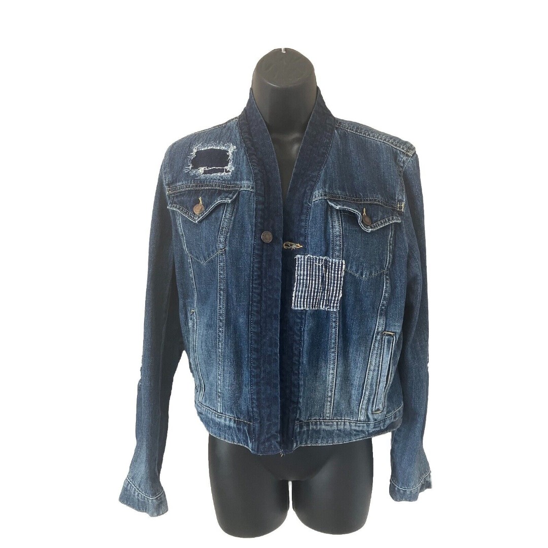 Detroit Denim Co. Denim Jacket Refashioned Cropped Womens Size Small