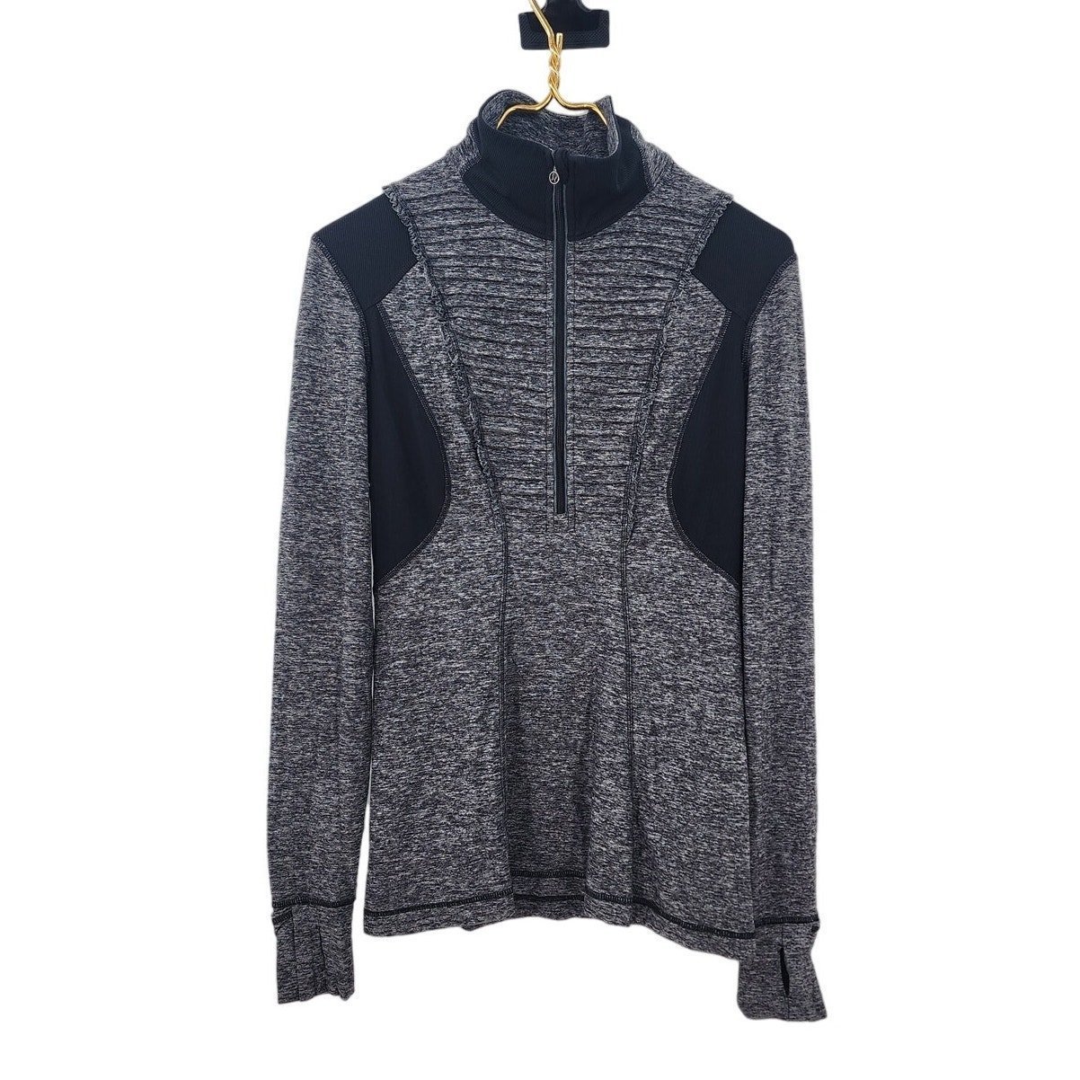 Lululemon Run Dash Ruffle Front Pullover 1/4 Zip Grey Size 6