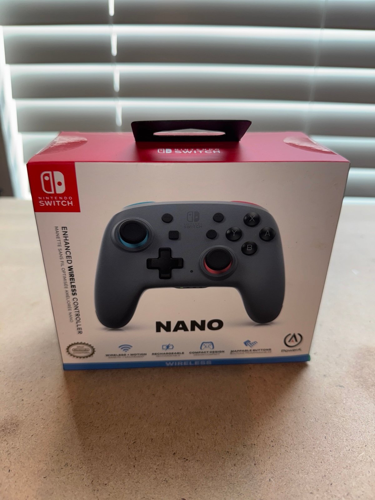 PowerA Nano Rechargeable Wireless Controller for Nintendo Switch - Gray-Neon,