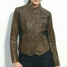 Via Spiga Womens 100% Leather Asymmetrical Moto Jacket Zip Up Dark Brown Size XL