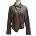 Via Spiga Womens 100% Leather Asymmetrical Moto Jacket Zip Up Dark Brown Size XL