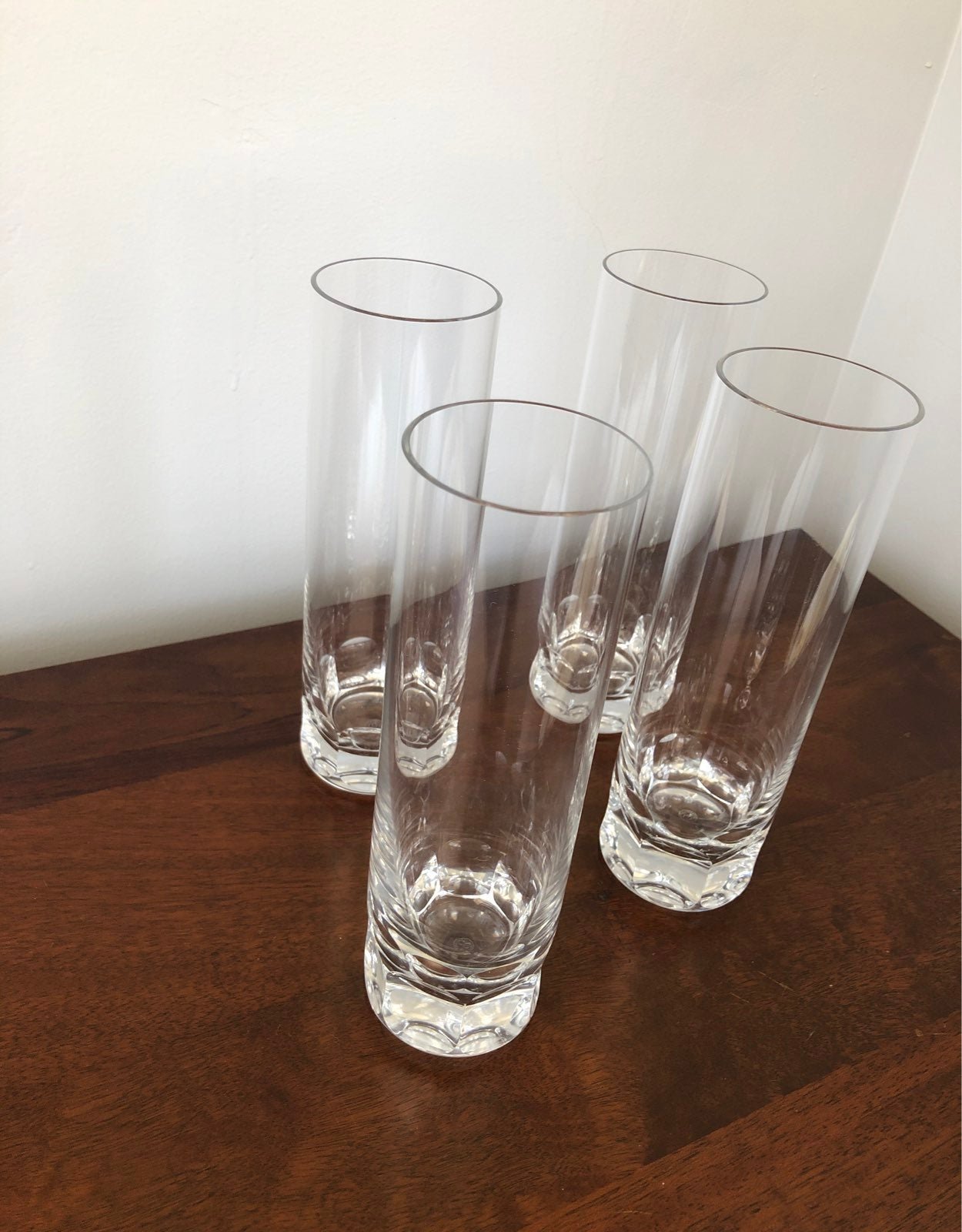 Extremely rare Baccarat 1950s Extra Tall High Ball Tumblers, 7 3/4 by 2 1/4