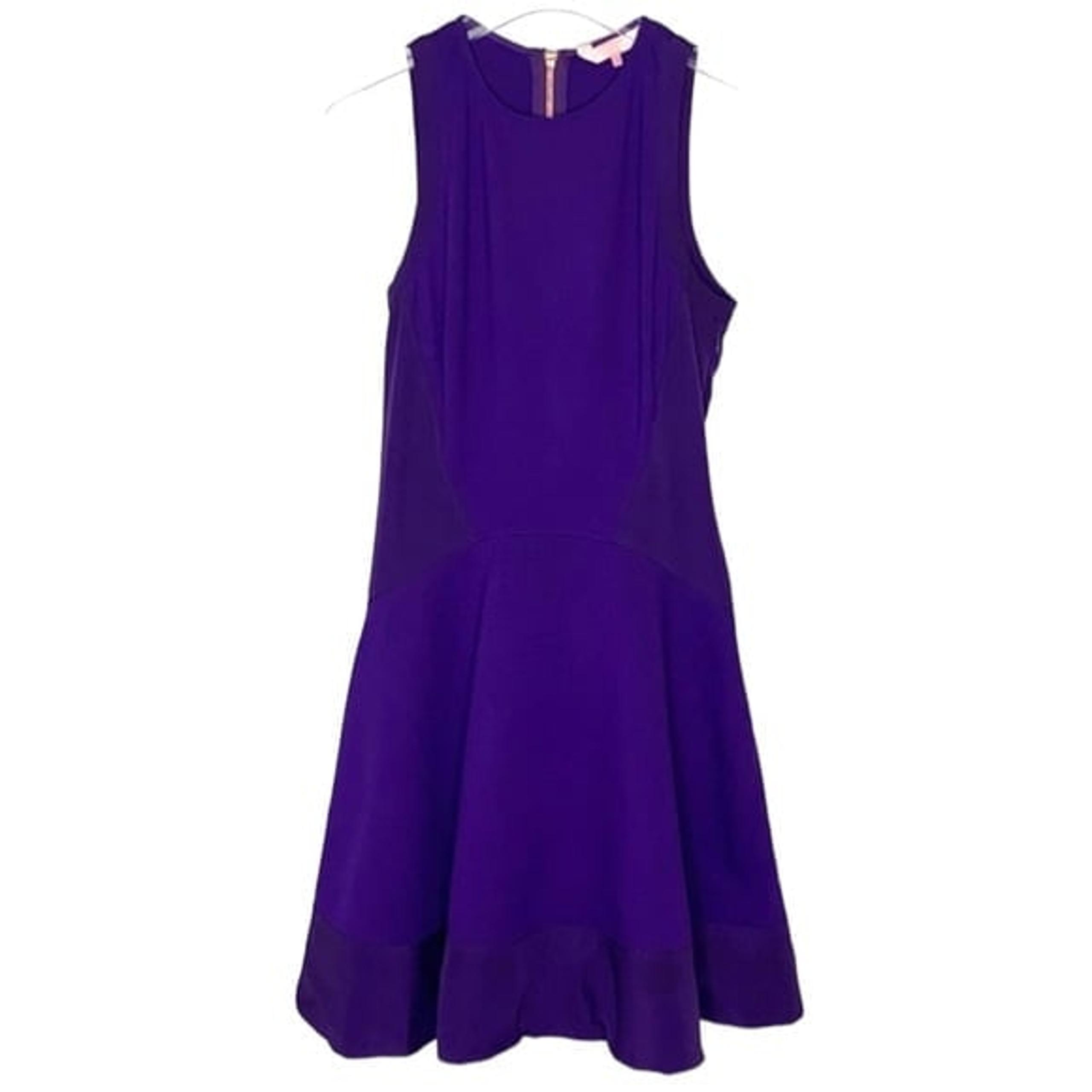 Ted Baker Purple Jimena Fit and Flare Dress Size M