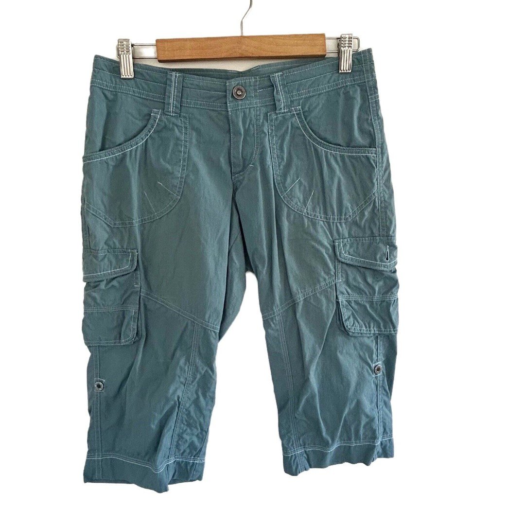 Kuhl Kontra Bermuda Shorts Size 2 Blue Camping Hiking Womens Pockets Outdoor !