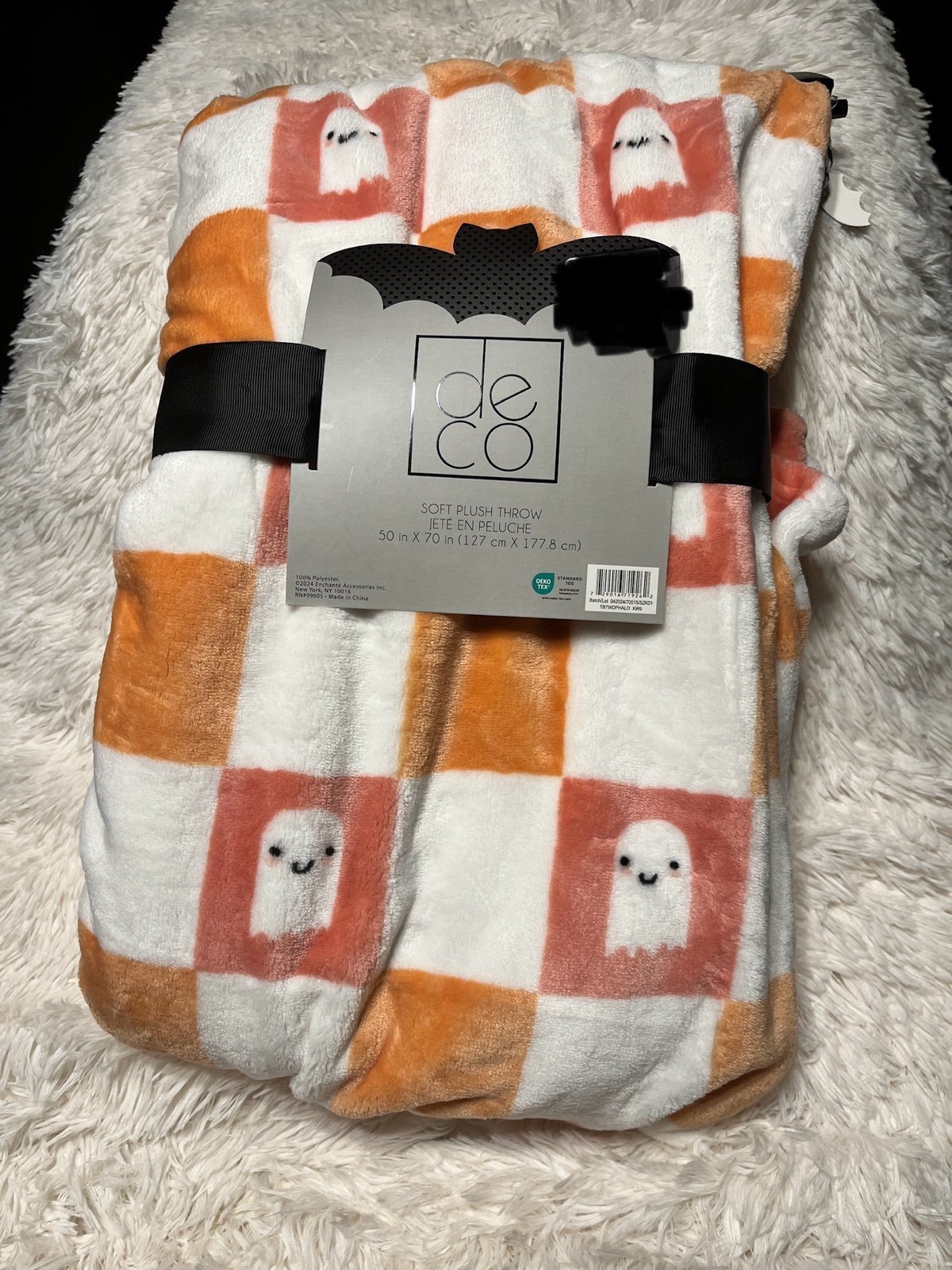 PINK checkered ghost blanket