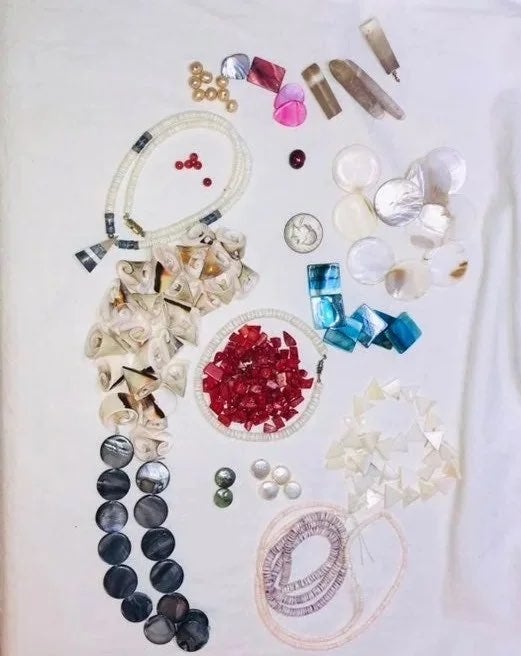 For jewelry making supplies Beach Theme Bead Lot Shell Coral MOP Puka Pearl Cebu
