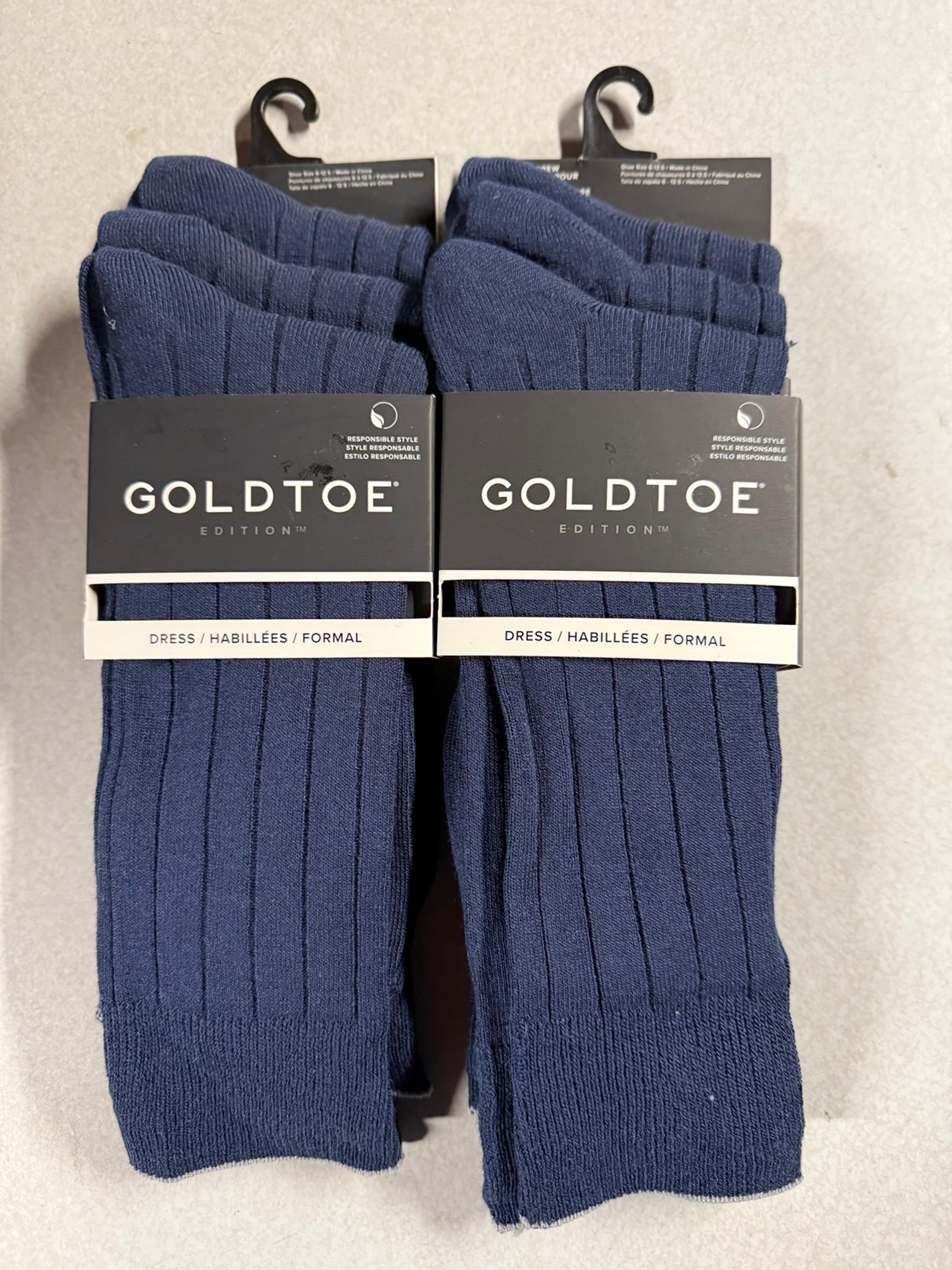 Men’s Gold Toe Crew Dress Socks - 6 Pairs - Shoe Size 6-12.5