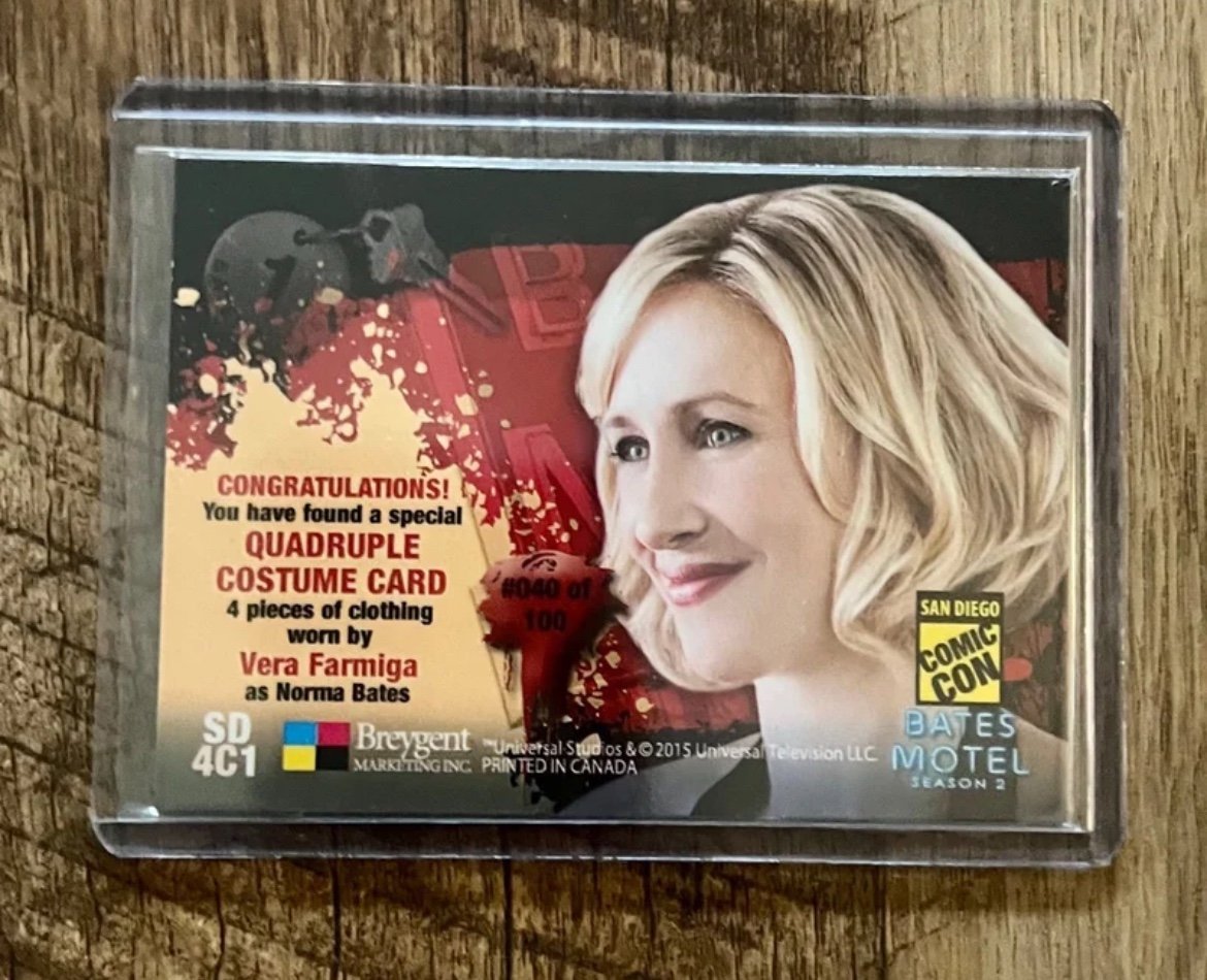 2015 Bates Motel Wardrobe Card