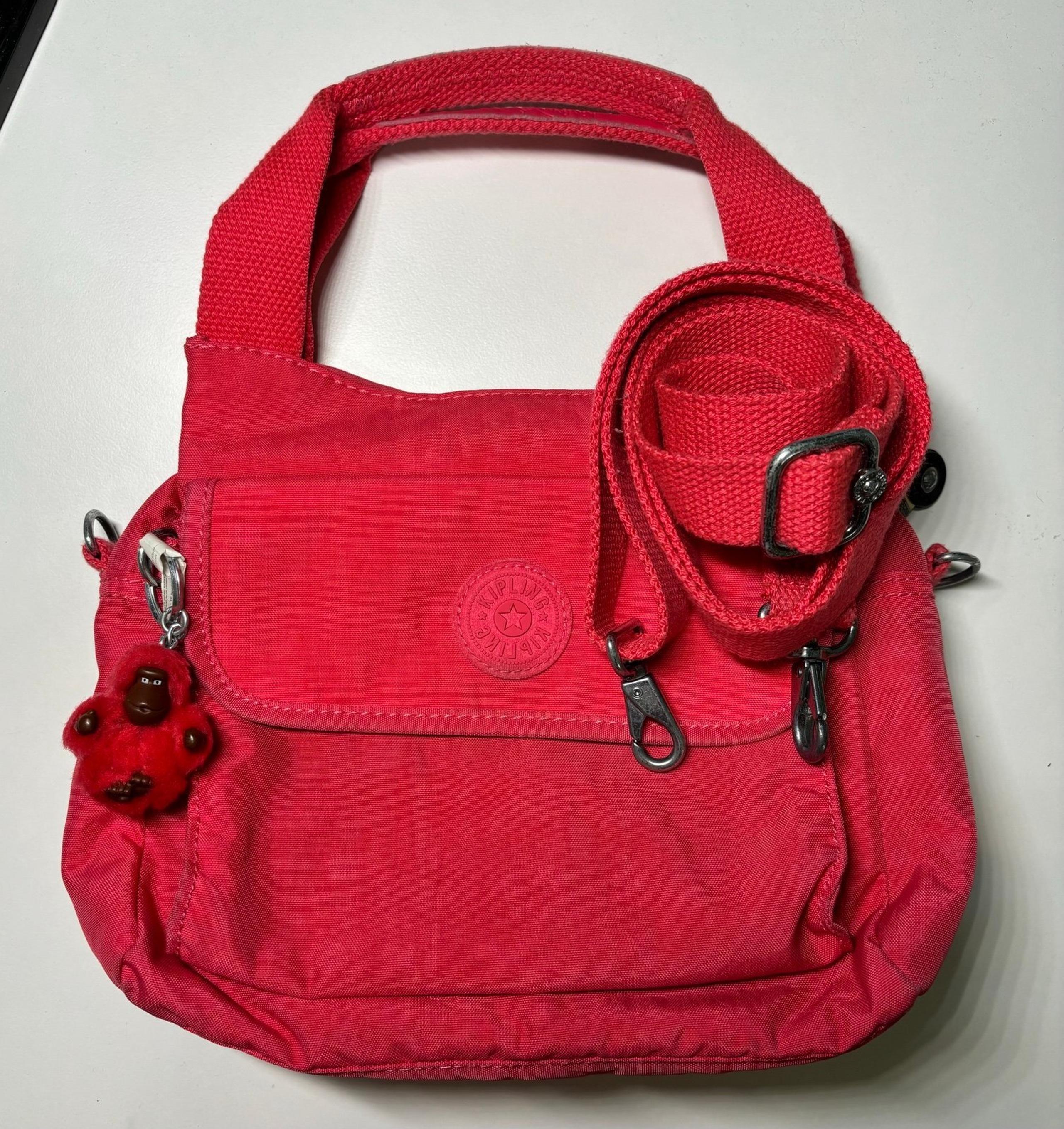 Hot Pink Kipling Purse/Handbag Double Handle Crossbody/Shoulder Bag