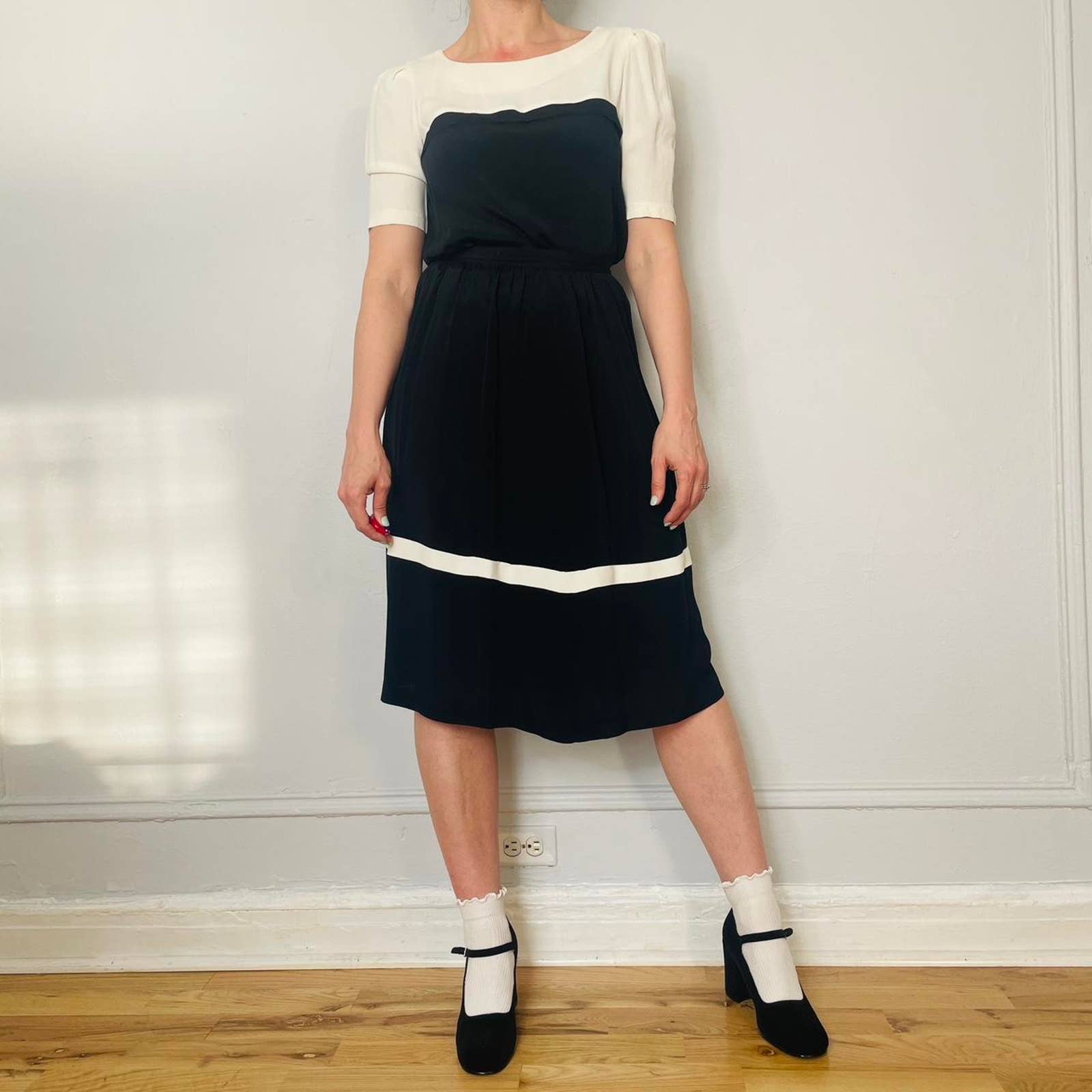 Betsy's Things Vintage 80s Black and White skirt set