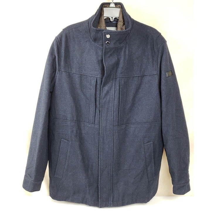 Michael Kors Men's X-Large Wool Dress Coat Navy Blue