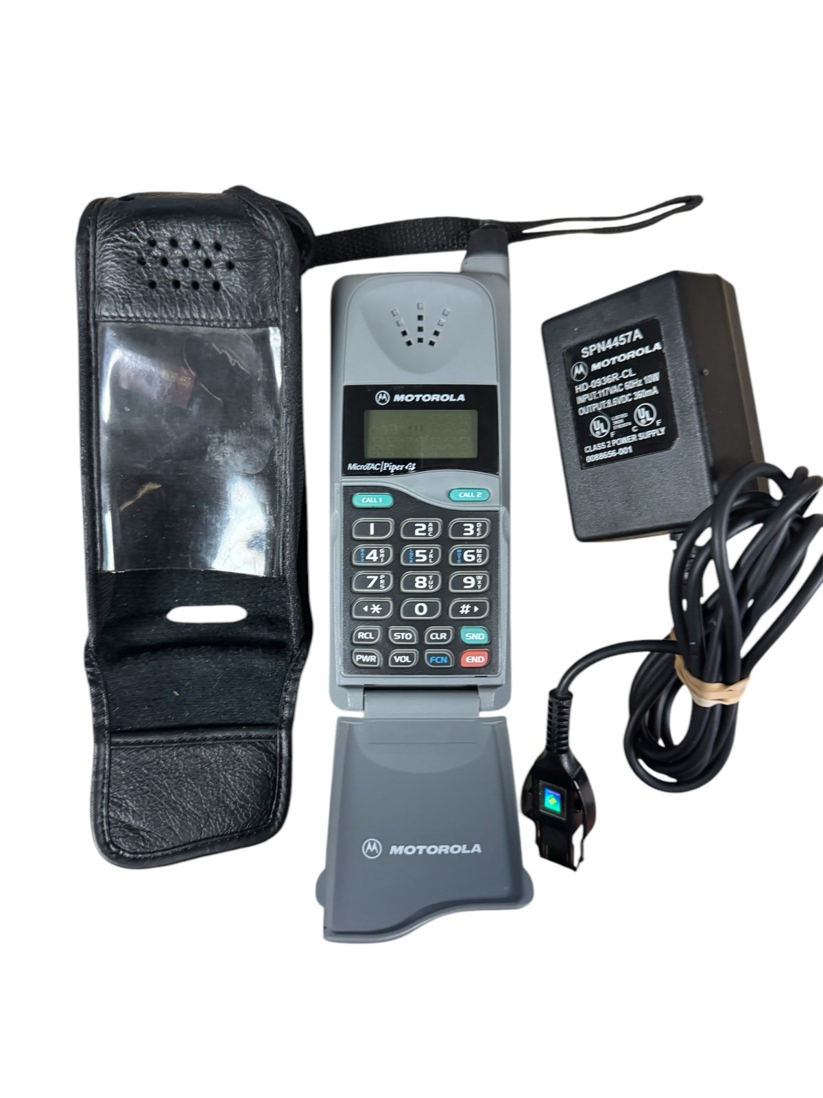 Vintage Motorola Cellular Flip Cell Phone MicroTAC Piper With Charger Untested