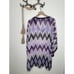 Calypso St Barth Silk Chevron Dress Womens Large Mini Beach Resort Vacation