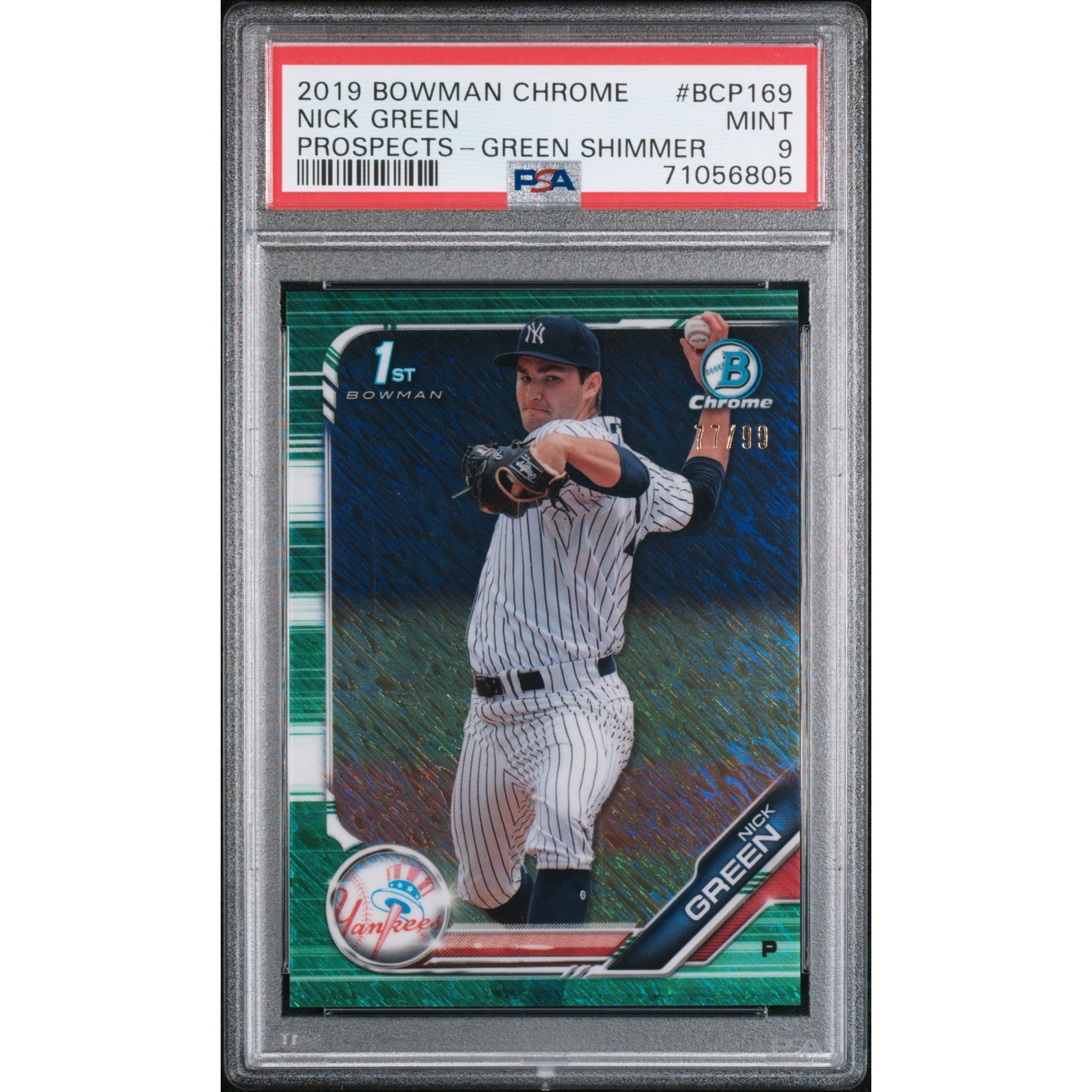 NICK GREEN 2019 Bowman Chrome #BCP-169 Prospects Green Shimmer Refractor 1st RC